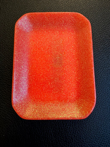 Safety Orange Glitter Tray