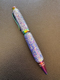 Cigar Pen - Purple and Silver Glitter